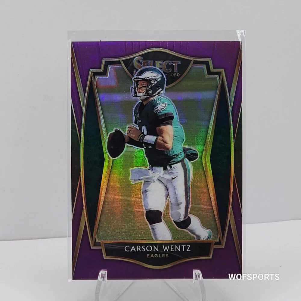 2020 Panini Select Purple Prizm 13/75 Carson Wentz #116 Philadelphia Eagles